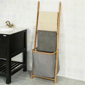 Handdukshållare | stege | tvättkorg | Bambu