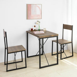 Eettafel - 2 stoelen - Modern - Hout - Metaal - 80x75x50 cm