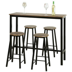 Barbord - Med 4 stolar - Högt bord - 120 x 100 x 40 cm